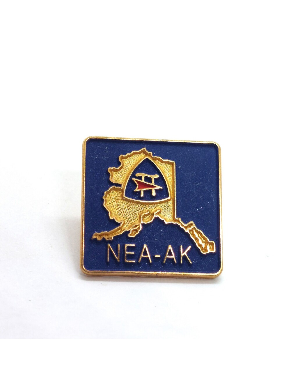 Vintage NEA Alaska Teachers Union State Map Enamel Pin Education Association
